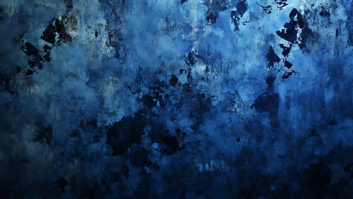 Abstract Grunge Blue Texture with Artistic Rough Brush Strokes.