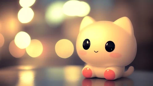 Adorable Glowing Kitten Brings Warmth to a Dreamy Evening