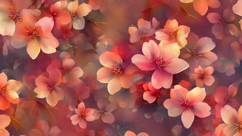 Blushing Blossoms: A Warm Embrace of Pink and Gold Flowers.
