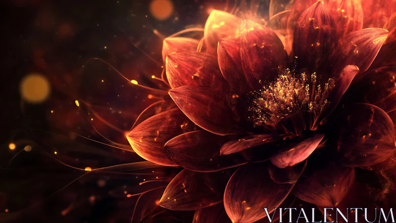 Parametric luminescent blossom with volumetric particle bloom.