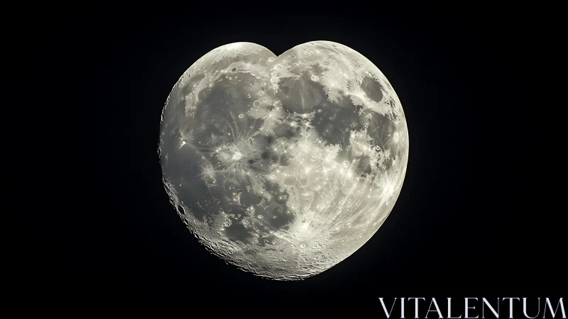 Full Moon Surface with Craters and Highlands Photographed