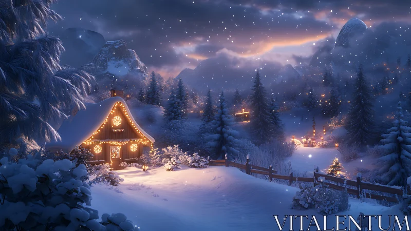 Snow-kissed cottage hums with lantern-lighted winter magic