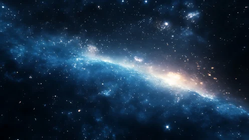 Edge-on galactic disk with luminous stellar density gradient.