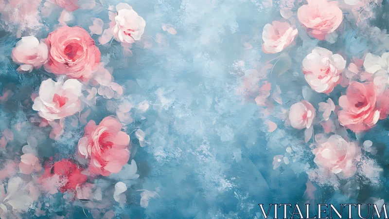 Pink Peonies Dissolve Into Dreamy Turquoise Poetry