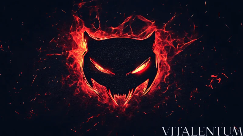 Fiery neon beast emblem glowing in a storm of sparks.