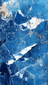 Glacier blue cracked ice tells a quiet story of frozen time