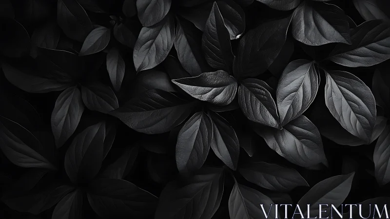 Monochrome foliage pattern with deep shadow contrast.