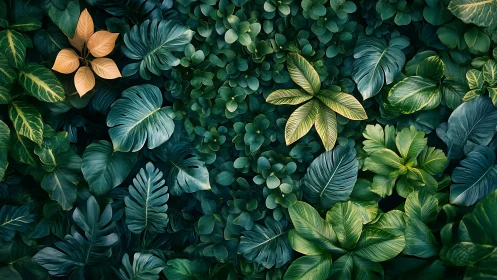 Chromatic foliage matrix with contrasting variegated leaf forms.