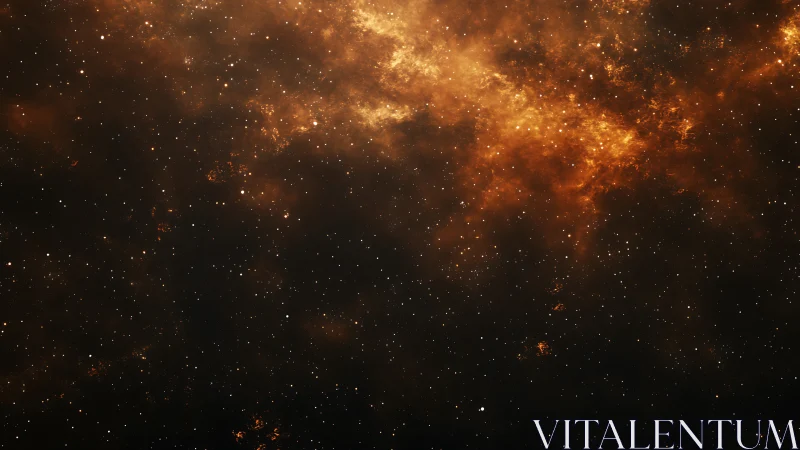 Ember-bright nebula drifts like cosmic smoke across night