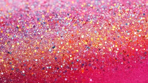 Radiant pink glitter gradient with multicolored bokeh sparkles.