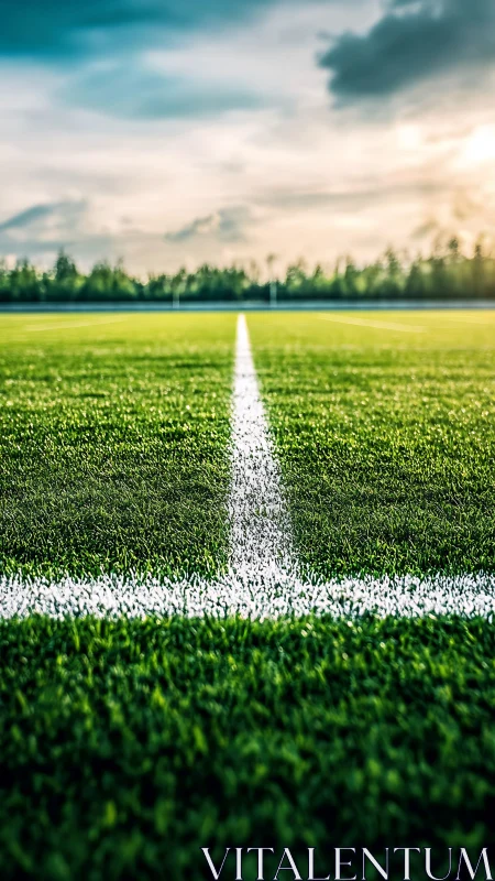 Sunlit soccer field line inviting moments of play and focus.