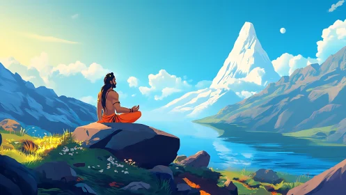 Mountain-side meditation welcomes a calm, sunlit escape