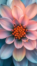 Stylized Flower with Layered Petals and Central Structure