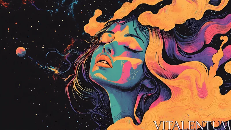 Dreamy cosmic portrait lets color and stardust gently flow