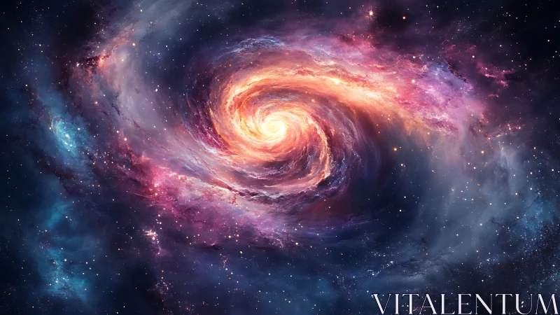 Spiral galactic vortex with luminous stellar accretion core