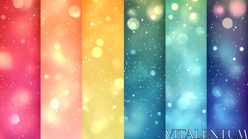 Vertical bokeh spectrum panels with soft gradient transitions.