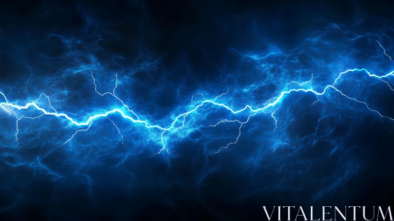 Electric blue energy bolts pulsing across a dark sky.