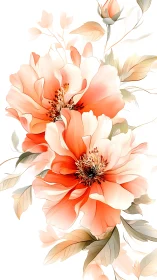 Large Peach-Coral Flowers with Translucent Petals.