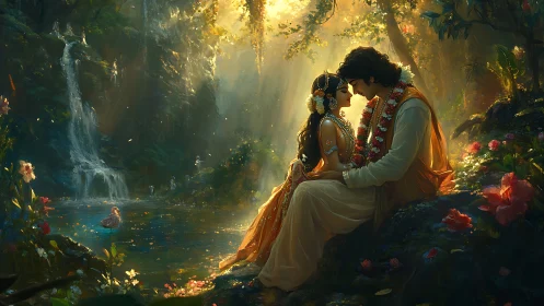 Enchanted Garden Romance: A Love Story in Golden Light.