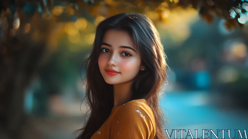 Digital painting portrait with cinematic bokeh lighting focus.