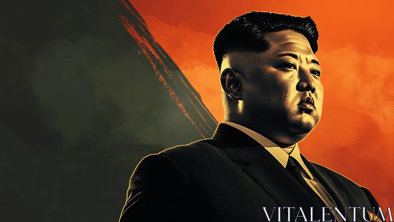 Authoritative male portrait in high-contrast orange lighting.