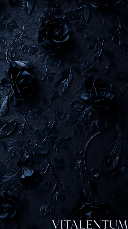Midnight Roses: Sculptural Floral Study in Deep Indigo.