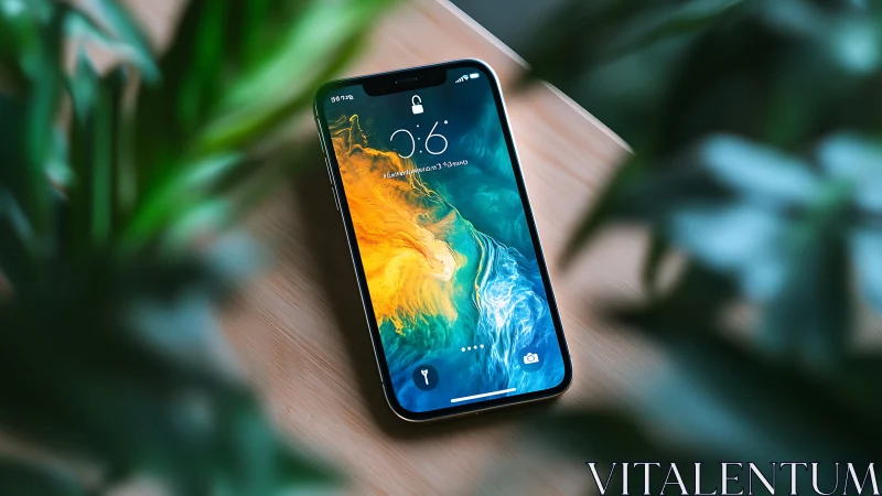 Smartphone Glowing with Nature's Artistic Embrace.