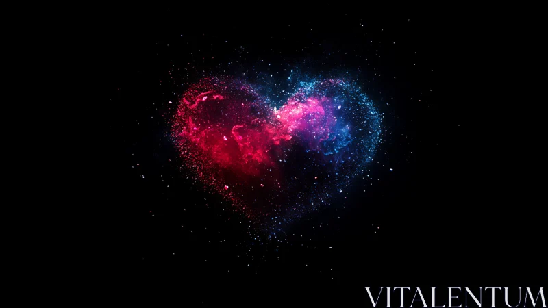 Heart of Light: A Dance of Red and Blue Energy