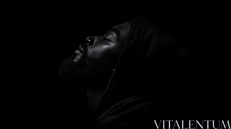 Midnight reverie in profile, carved from liquid shadow.