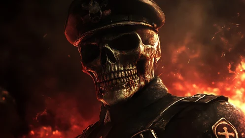 Emberlit Skull Commander Watching Battlefields Burn Brightly.