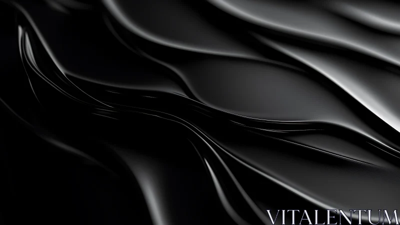 Liquid black metal waves flow across smooth abstract surface
