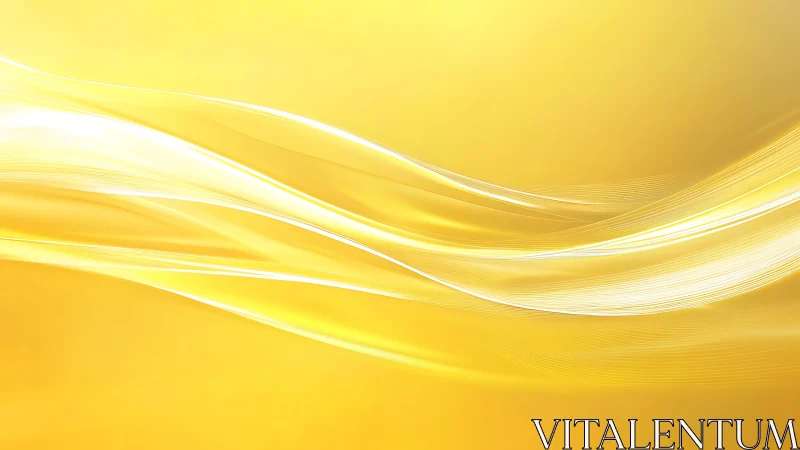 Bright flowing yellow abstract background with smooth light waves.