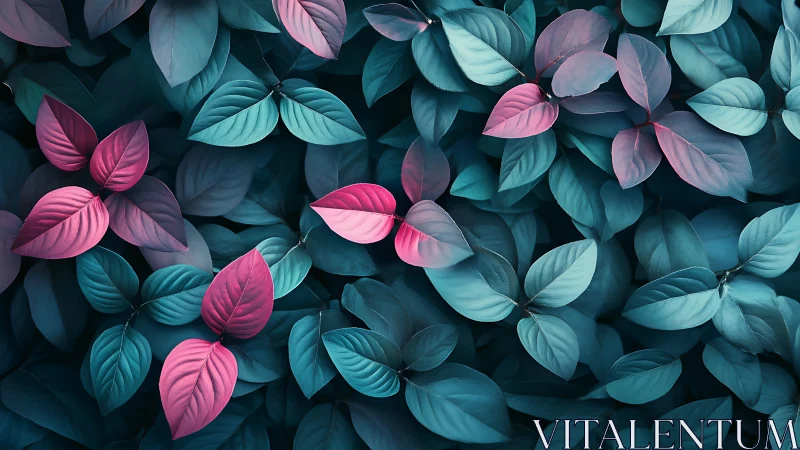 Leaf cluster shows teal and magenta tonal segmentation