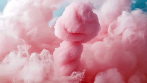 Soft pink cotton candy clouds in a vertical stack.