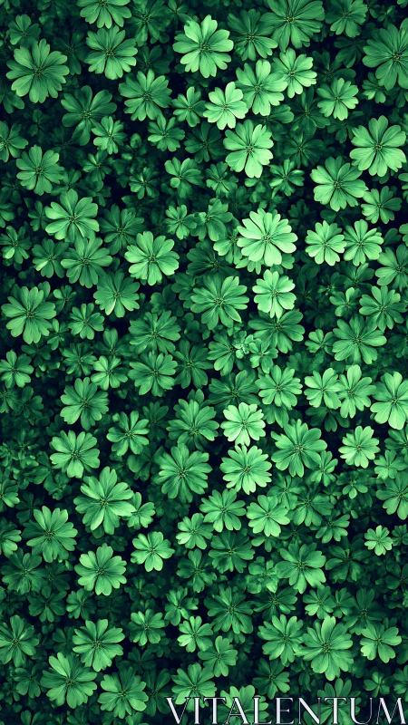 Emerald clover canopy forms dense radial leaf pattern.