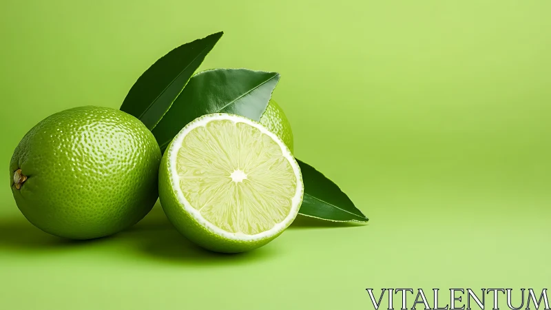 Zesty lime trio on vivid monochrome green backdrop.