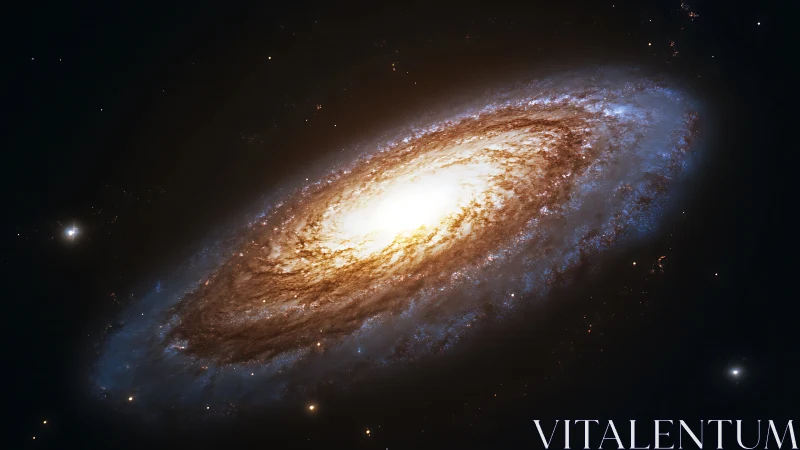 Edge-on barred spiral galaxy with luminous stellar core.