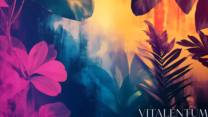 Neon Bloom: Where Magenta Petals Ignite the Twilight Gorge.