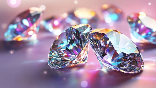 Prismatic cut diamonds render high-dispersion caustics on bokeh field