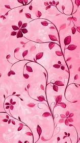 Curving magenta vines waltz upward over cotton candy haze