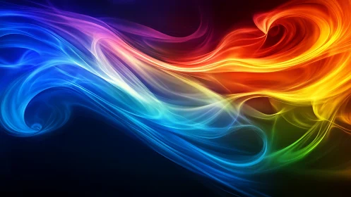 Colorful flowing light waves dancing across the dark sky.