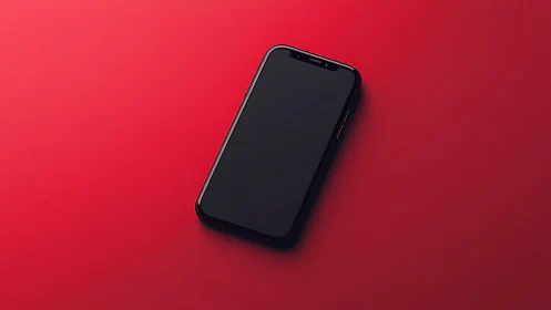 Obsidian Rectangle Defies Gravity Against Crimson Velvet Plane