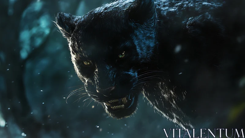 Neon Panther: Luminescent Hunter in the Dusk.