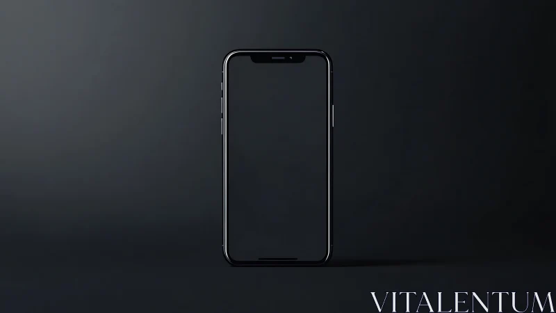 Modern Smartphone with Notch Display Against Dark Gradient