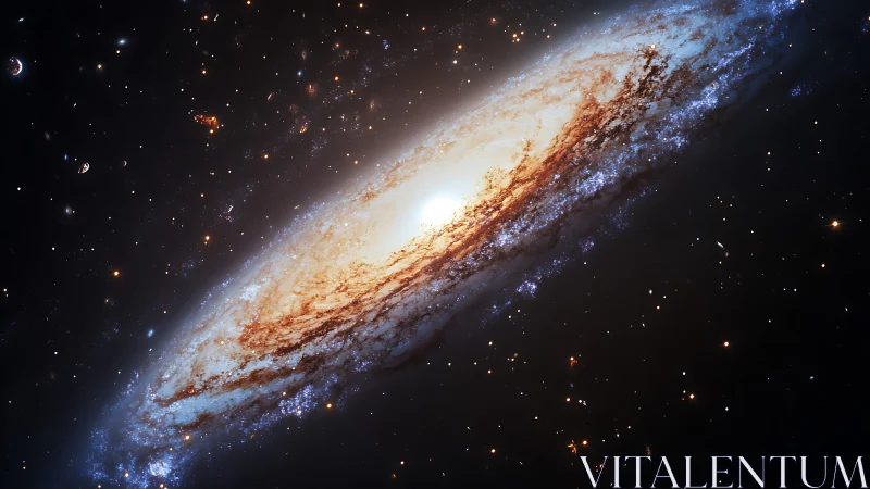 Spiral galaxy pirouettes through starlit velvet silence