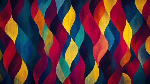 Colorful curved ribbons dance in a joyful abstract pattern