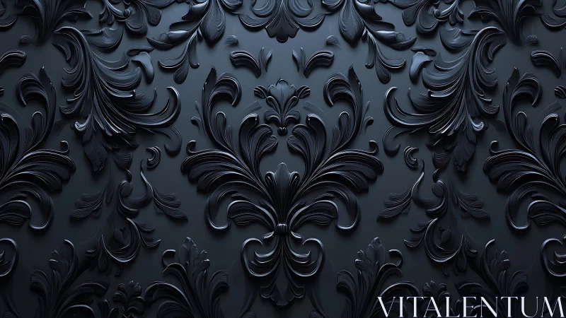 Dark baroque floral relief gleams across a luxurious wall