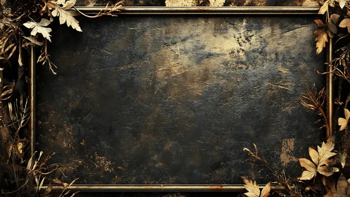 Weathered dark frame waits to cradle vintage autumn memories