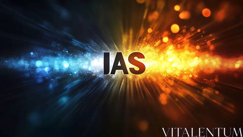 IAS abbreviation with radial light burst on dark field.