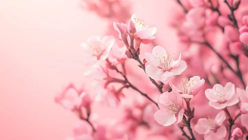 Cherry Blossom Inflorescence: High-Resolution Macro Photography with Selective Focus